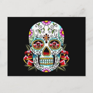 day of the dead Skull-vykort Vykort