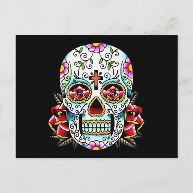 day of the dead Skull-vykort Vykort (Framsida)