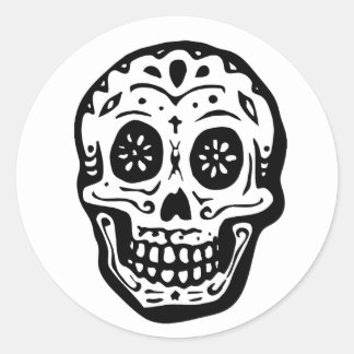 Day of the dead Skull-White Runt Klistermärke