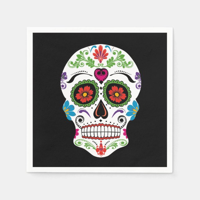 DAY OF THE DEAD SOCKER SKULL PAPPERSSERVETT (Framsidan)