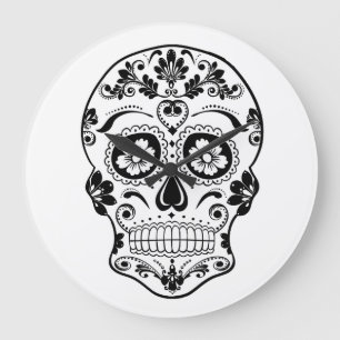 DAY OF THE DEAD SOCKER SKULL STOR KLOCKA