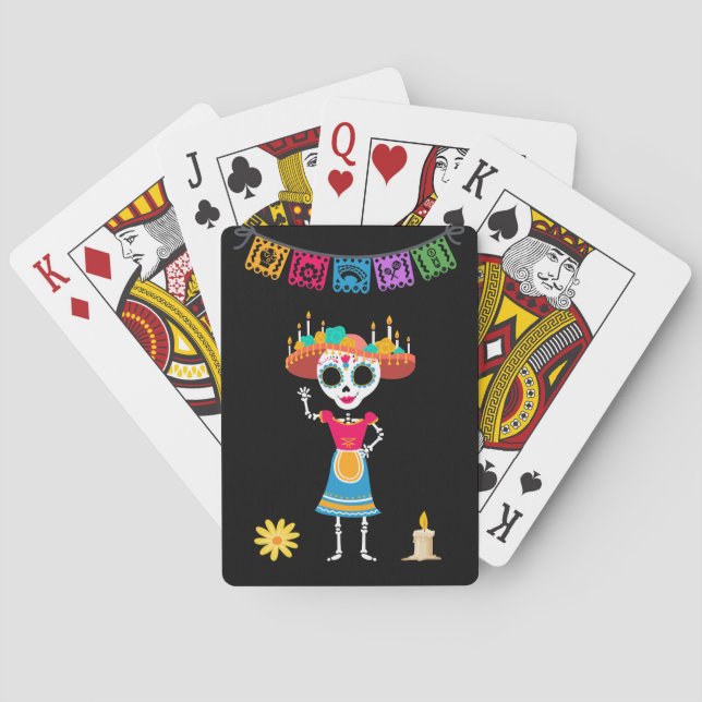 Day of the dead som leker kort casinokort (Baksidan)