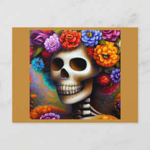 Day of the dead Sugar Skull 1 Helg Vykort