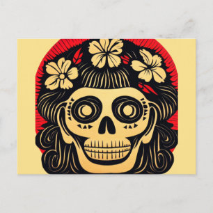 Day of the dead Sugar Skull 1 Helg Vykort