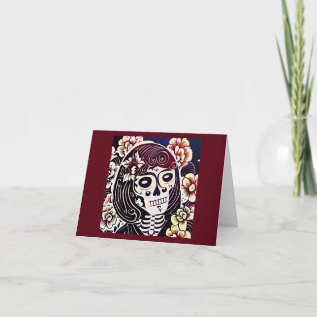 Day of the dead Sugar Skull 2 Helgkort (Framsida)