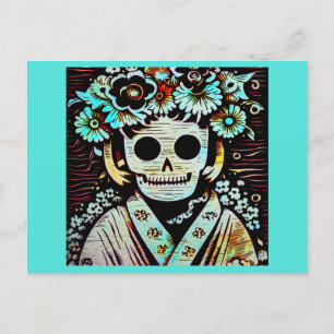 Day of the dead Sugar Skull 4 Helg Vykort