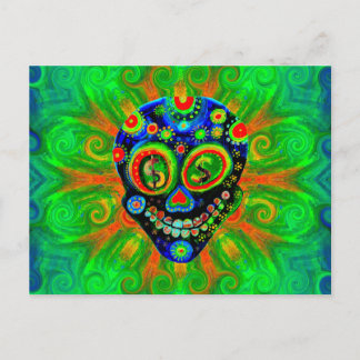 Day of the dead Sugar Skull Art Vykort
