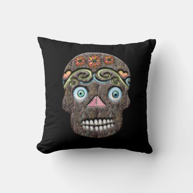 Day of the Dead Sugar Skull (Blonde) Kudde (Framsida)
