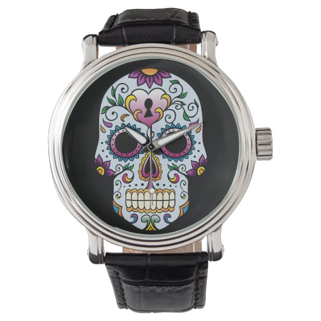 Day of the dead Sugar Skull Blue Watch Armbandsur (Framsida)