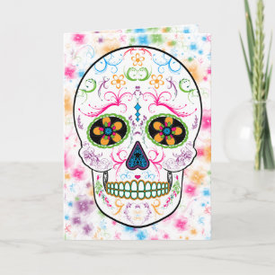 Day of the dead Sugar Skull - Bright Multi Färg Kort