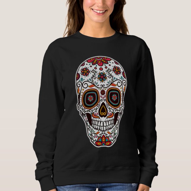 Day of the Dead Sugar Skull Candy T Shirt (Framsida)