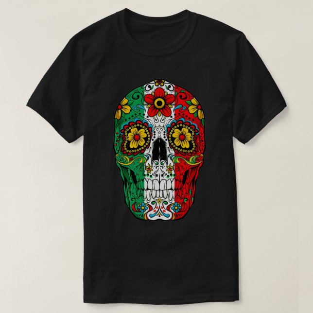 Day of the dead Sugar Skull Cinco de Mayo Women Me T Shirt (Design framsida)