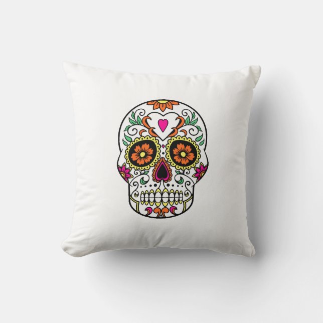 Day of the dead Sugar Skull Classic Halloween Kudde (Framsida)