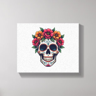 Day of the dead Sugar Skull - Dia de los Muertos S Canvastryck