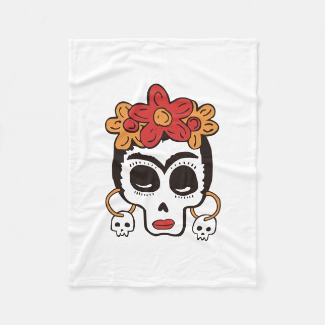 Day of the dead Sugar Skull Fleece Blanket (Framsidan)