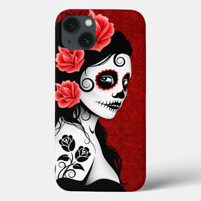 Day of the dead Sugar Skull Girl - Deep Red (Baksida)