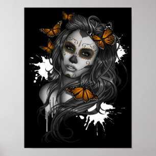 Day of the dead Sugar Skull Girl Poster