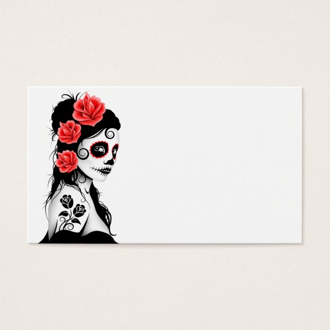 Day of the dead Sugar Skull Girl Visitkort (Framsidan)
