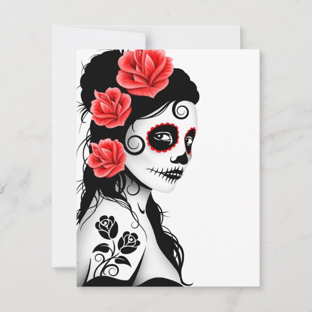 Day of the dead Sugar Skull Girl - white (Framsida)