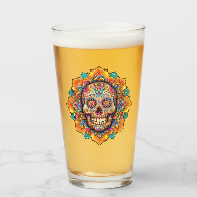 Day of the dead Sugar Skull Glaskopp (Framsida fylld)