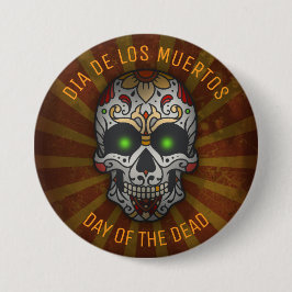 Day of the dead Sugar Skull | Halloween-Anpassning Knapp
