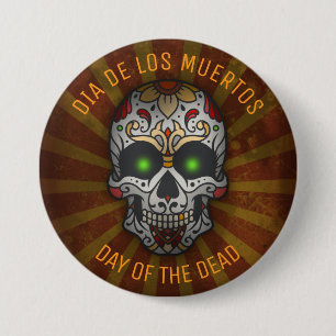 Day of the dead Sugar Skull Halloween-Anpassning Knapp