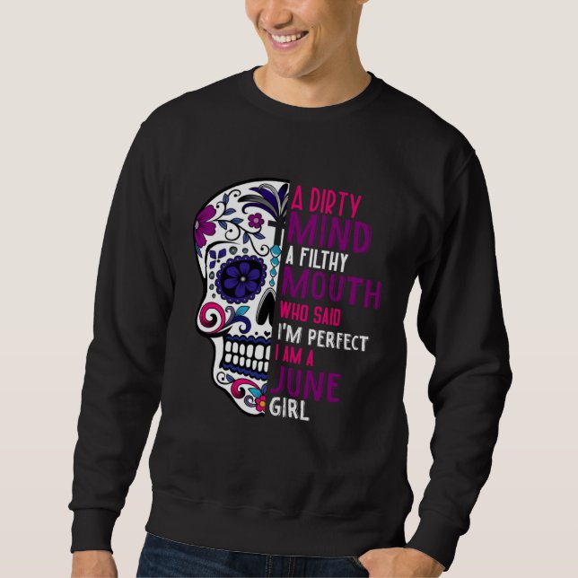 Day Of The Dead Sugar Skull  June GIrl Womens Lång Ärmad Tröja (Framsida)