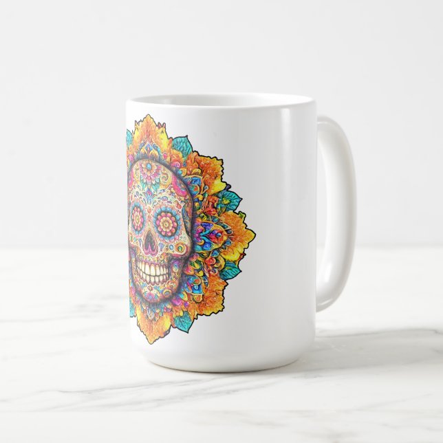 Day of the dead Sugar Skull Kaffemugg (Framsida höger)