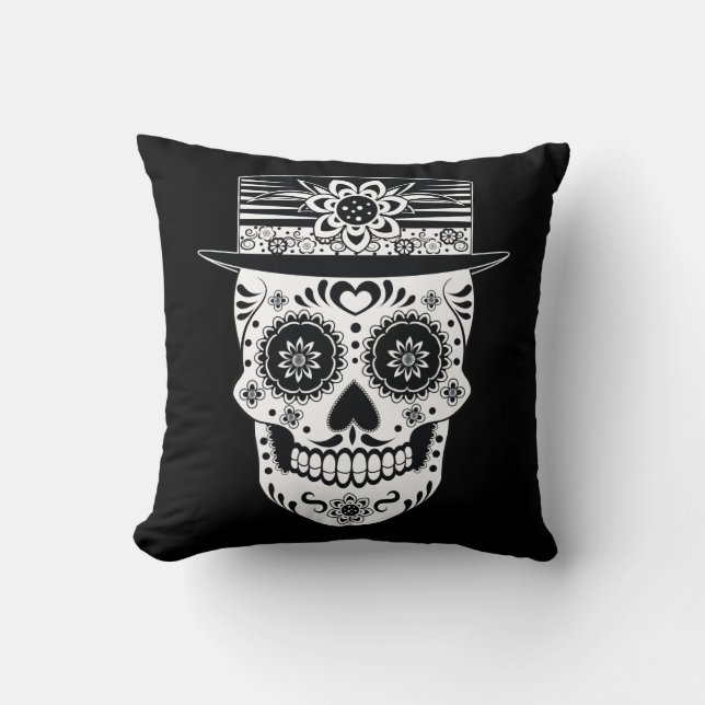 Day of the dead Sugar Skull Kudde (Framsida)