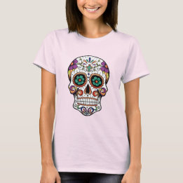 Day of the dead Sugar Skull Kvinnors grundläggande T Shirt