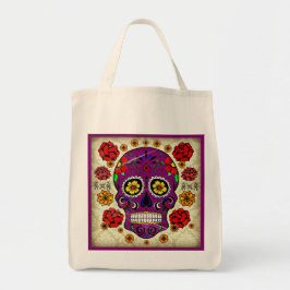 Day of the dead Sugar Skull Livsmedel Tote Tygkasse