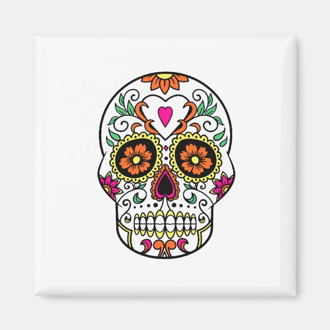 Day of the dead Sugar Skull Magnet (Framsidan)