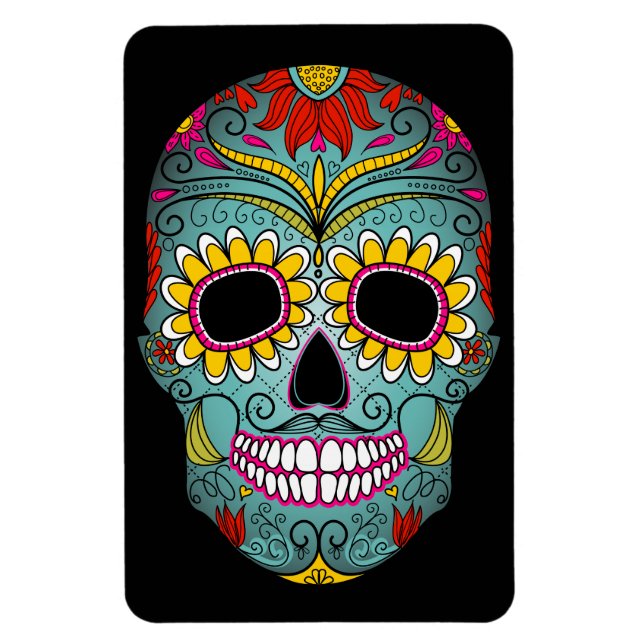 Day of the dead Sugar Skull Magnet (Vertikal)