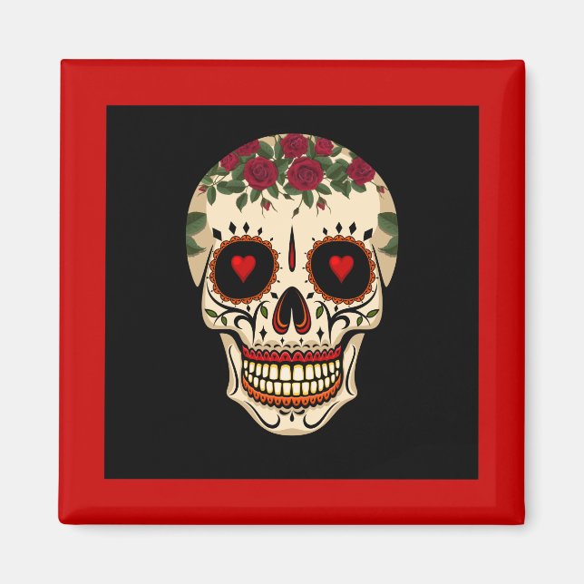 Day of the dead Sugar Skull Magnet (Framsidan)