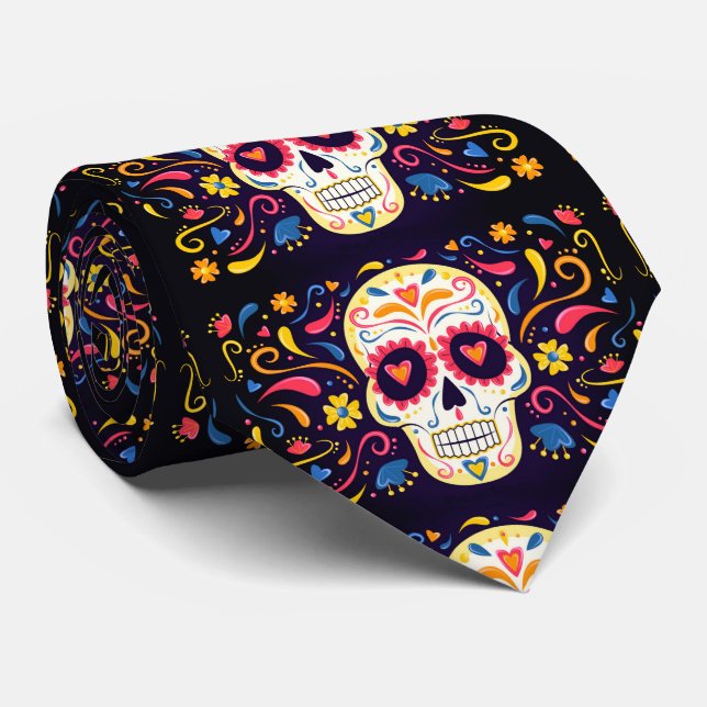 day of the dead Sugar Skull Manar Tie Slips (Rullad)