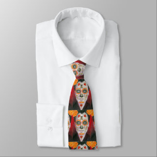 Day of the dead Sugar Skull med hjärter Slips