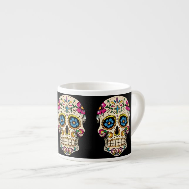 Day of the dead Sugar Skull med Kor Espressomugg (Framsida höger)