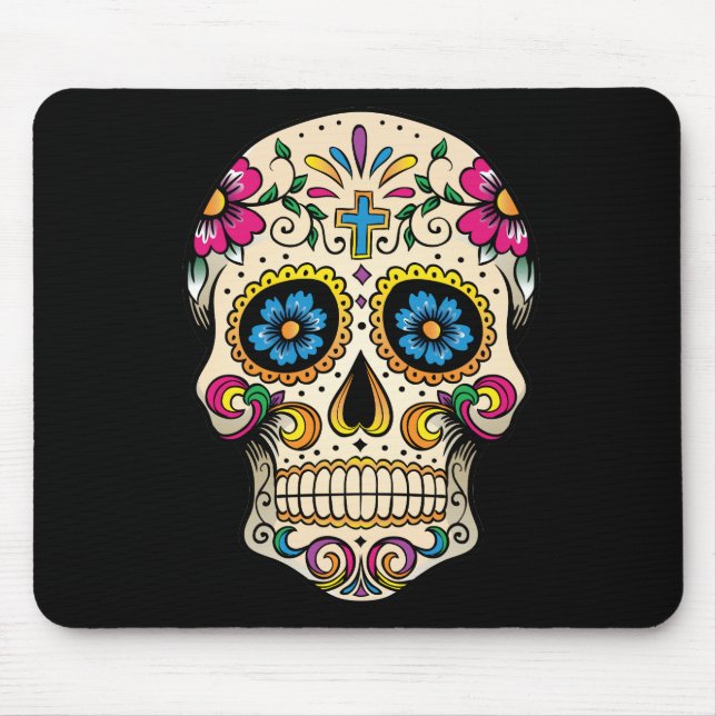 Day of the dead Sugar Skull med Kor Musmatta (Framsidan)
