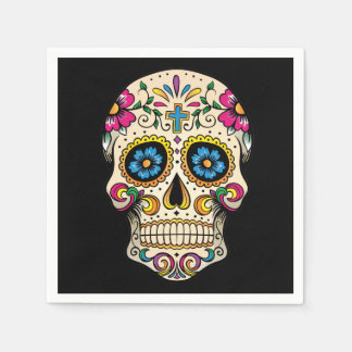 Day of the dead Sugar Skull med Kor Pappersservett