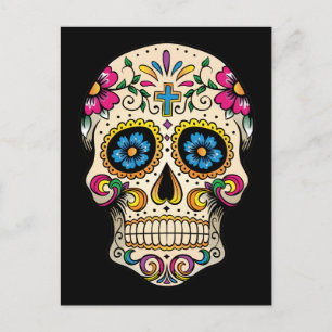 Day of the dead Sugar Skull med Kor vykort
