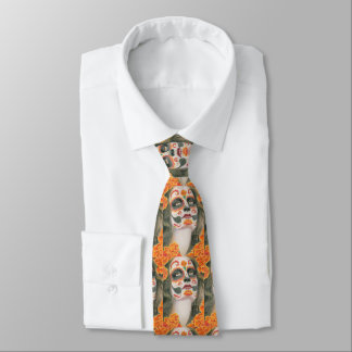Day of the dead Sugar Skull med Marigolds Slips