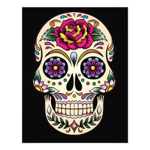 Day of the dead Sugar Skull med Ro Fototryck