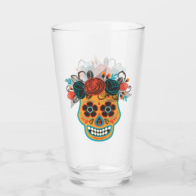 Day of the dead Sugar Skull med Ro Glaskopp (Framsida)
