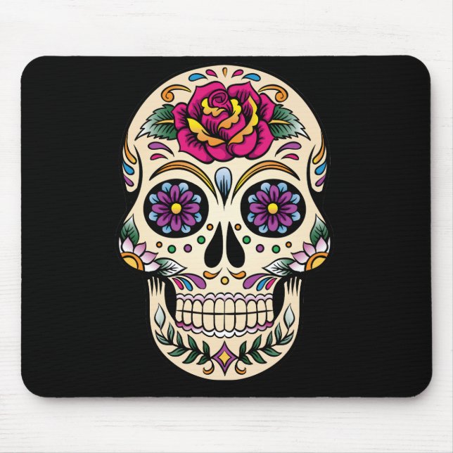 Day of the dead Sugar Skull med Ro Musmatta (Framsidan)