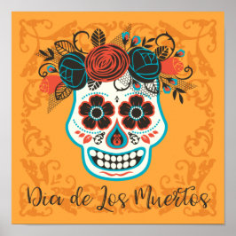 Day of the dead Sugar Skull med Ro Poster