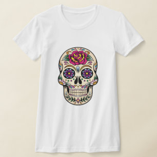 Day of the dead Sugar Skull med Ro T-Shirt