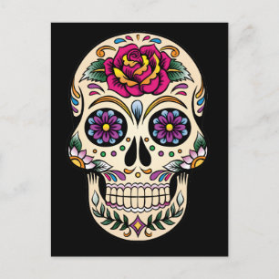 Day of the dead Sugar Skull med Ro vykort