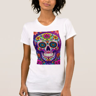 Day of the dead Sugar Skull Mexikanska Helgdag T Shirt