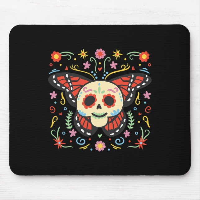 Day of the dead Sugar Skull Monarch Butterfly Día Musmatta (Framsidan)