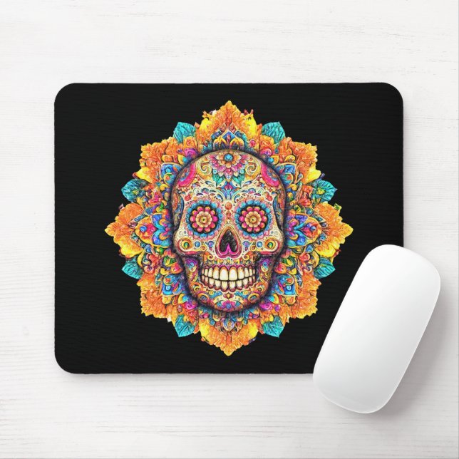 Day of the dead Sugar Skull Musmatta (Med mus)
